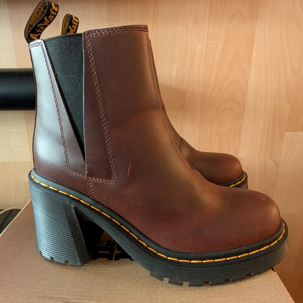 Dr. Martens Dark Brown Heeled Boots